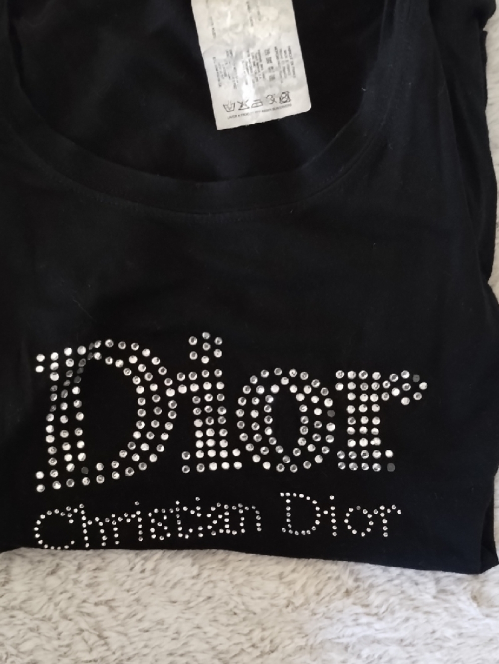 Christian Dior Black Tee with Signature Label - Picture 15 of 16